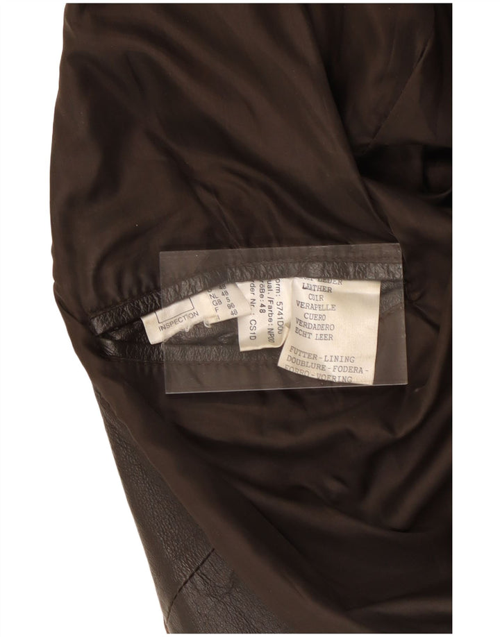 VINTAGE muška široka kožna jakna UK 36 Mala smeđa koža