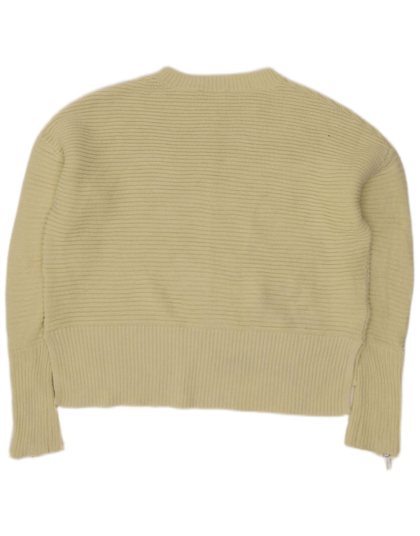MINT VELVET Womens Crop Boat Neck Jumper Sweater UK 10 Small Yellow