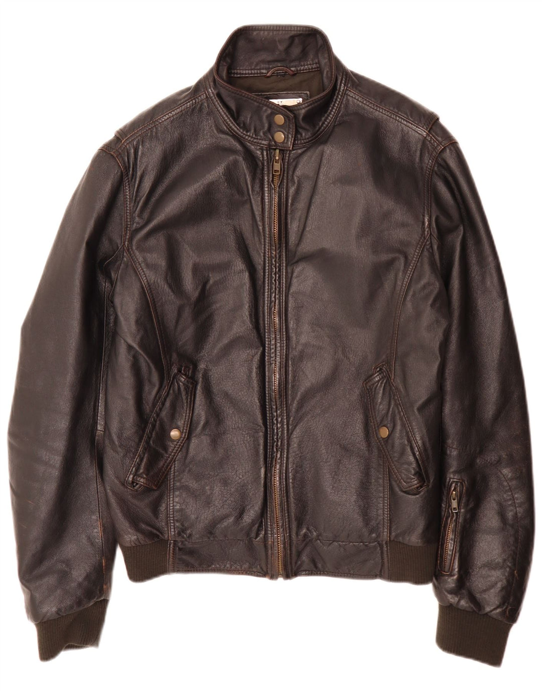 Vintage muška kožna bomber jakna IT 52 XL smeđa retro