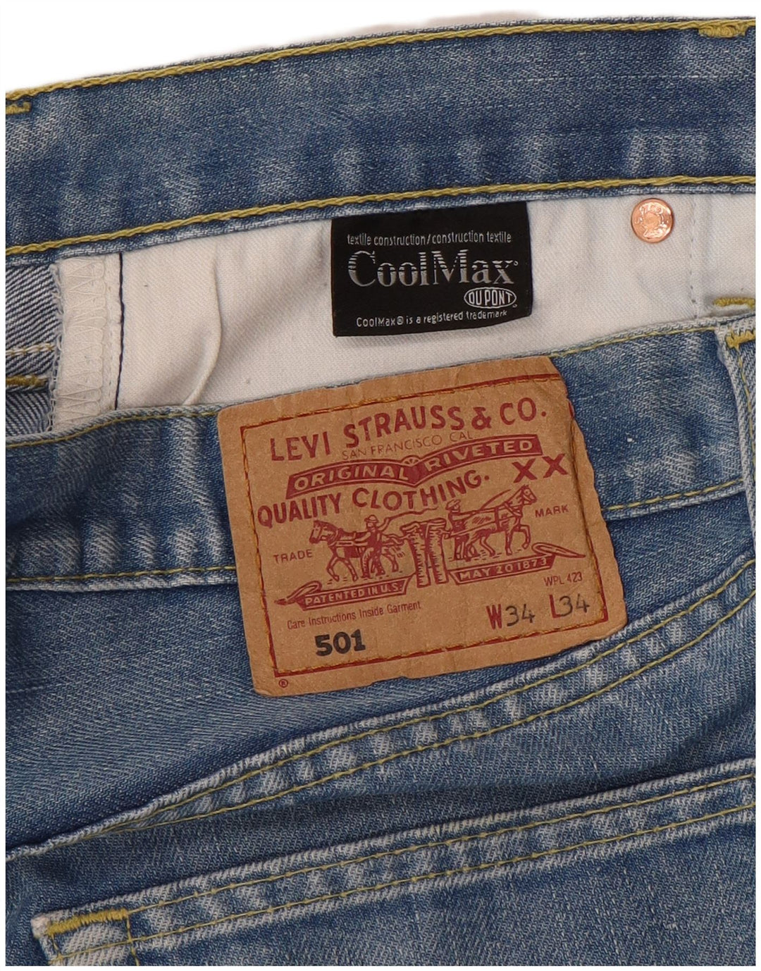 LEVI'S muške 501 ravne traperice W34 L34 Plave