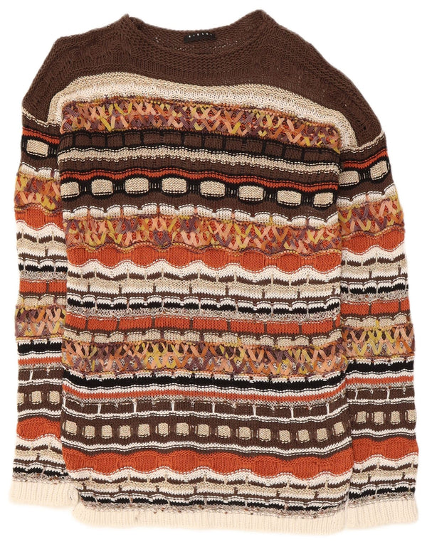 Sisley Džemper s okruglim izrezom za djevojčice 13-14 godina 3XL smeđi geometrijski