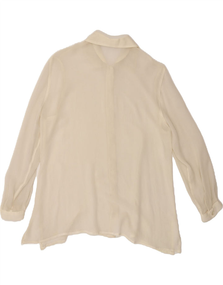VINTAGE Womens Shirt Blouse UK 16 Large Beige Vintage Vintage and Second-Hand Vintage from Messina Hembry 