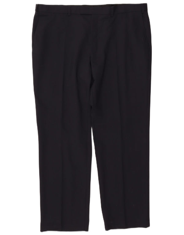 MARKS & SPENCER Muške hlače ravnog odijela Performance W42 L31 tamnoplave