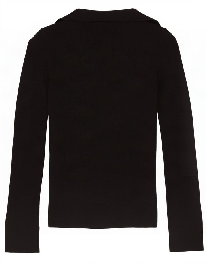Massimo Dutti ženski kardigan pulover UK 10 Mala crna vunena