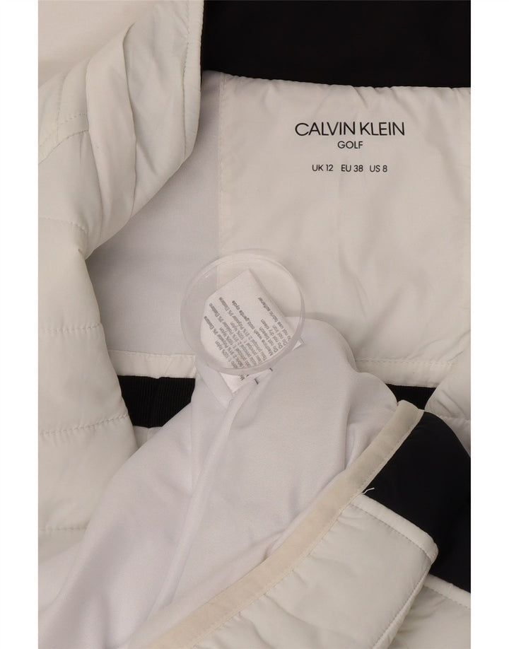 Ženska podstavljena jakna za golf Calvin Klein UK 12 srednje bijele boje