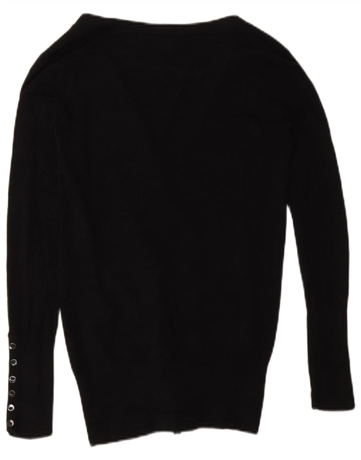 Zara ženski kardigan pulover UK 10 Small Black Rayon