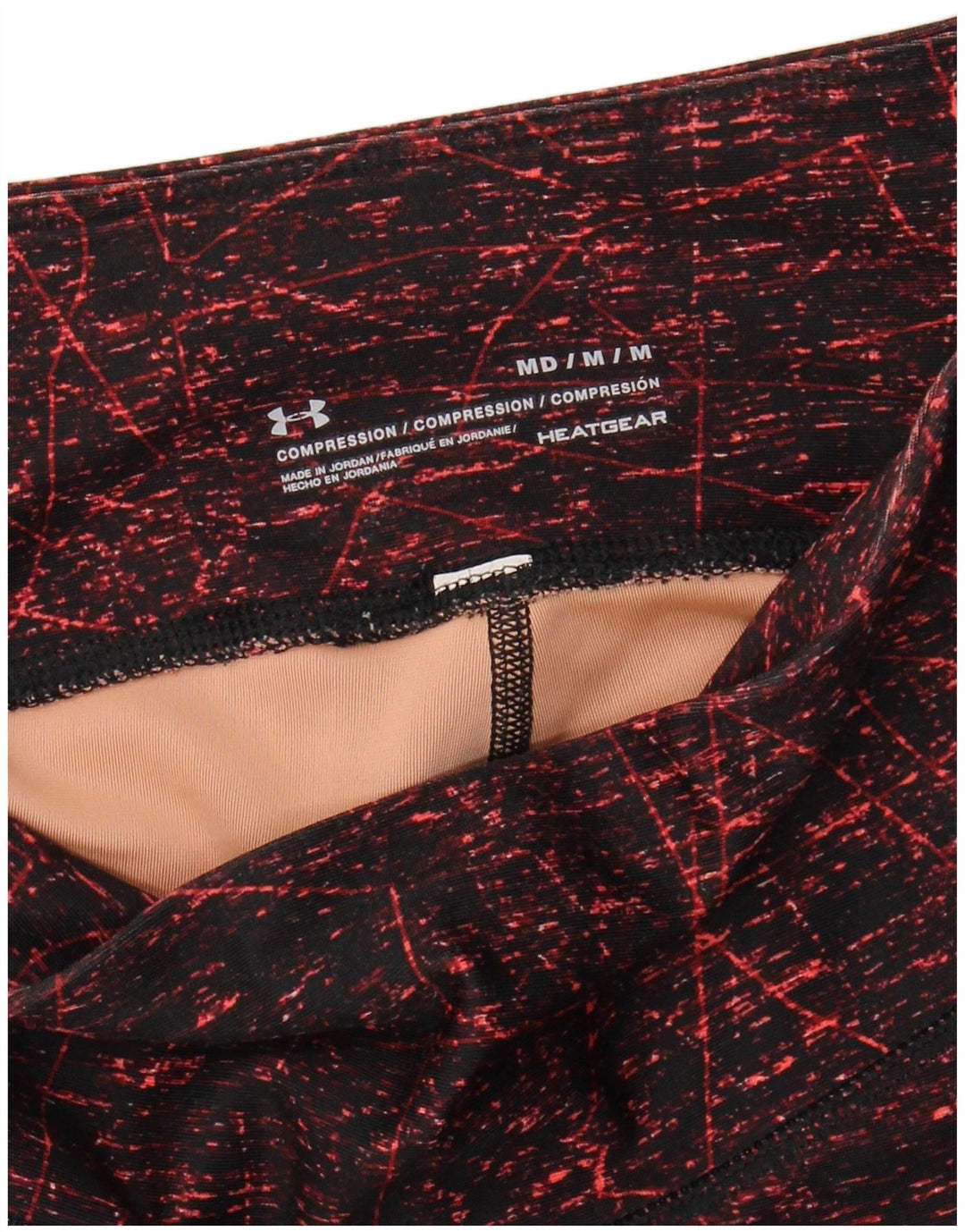 UNDER ARMOUR Ženske Heat Gear Leggings UK 12 srednje tamnocrvene boje