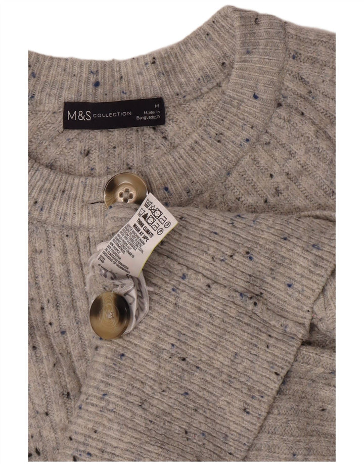 Marks & Spencer ženski kratki kardigan pulover UK 12 srednje sivo s pjegama