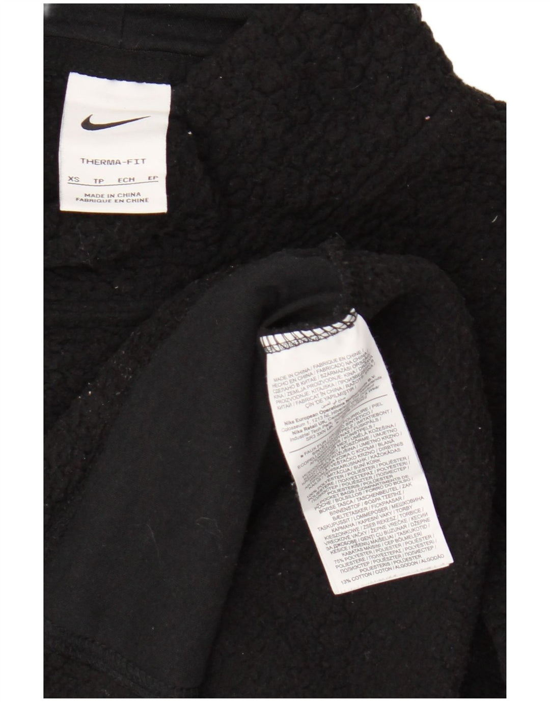 Nike ženski Therma-Fit veliki džemper od flisa UK 6 XS crni poliester