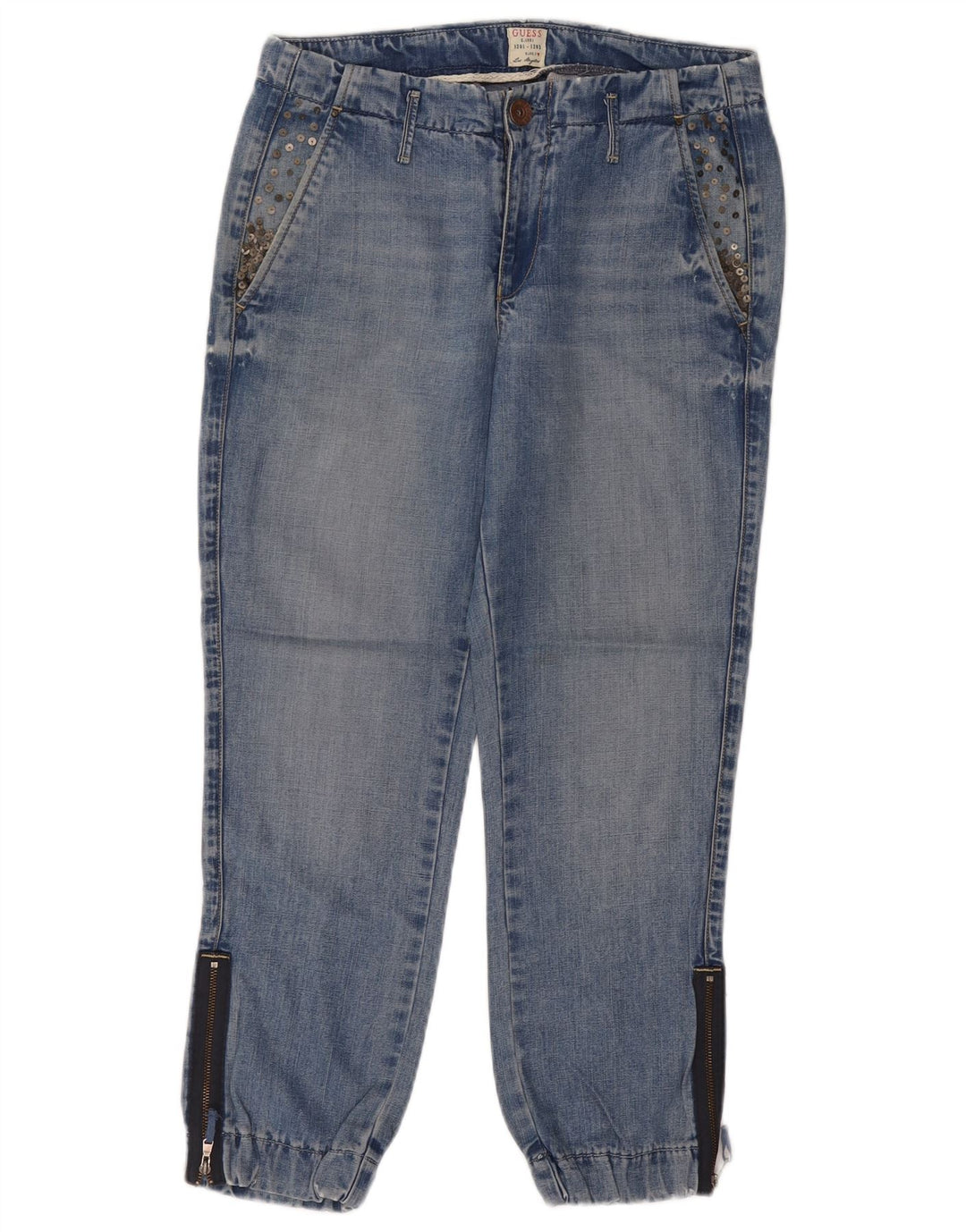 GUESS Womens Joggers Cropped Jeans W28 L25 Blue Lyocell