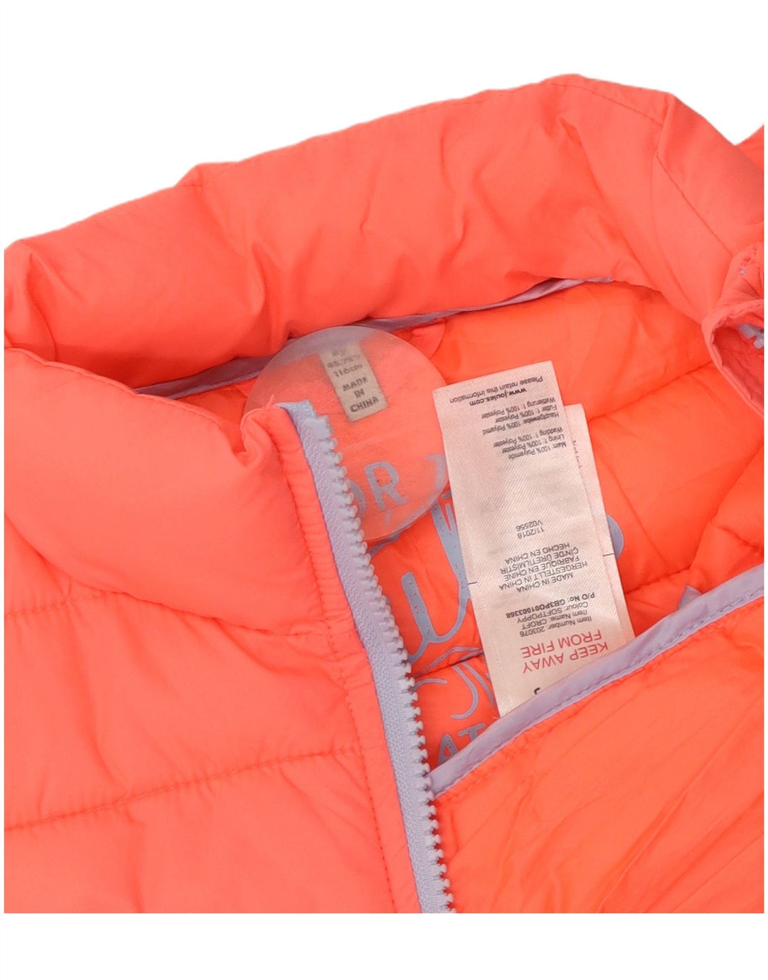 JOULES Podstavljena jakna za djevojčice 5-6 godina od ružičastog poliamida