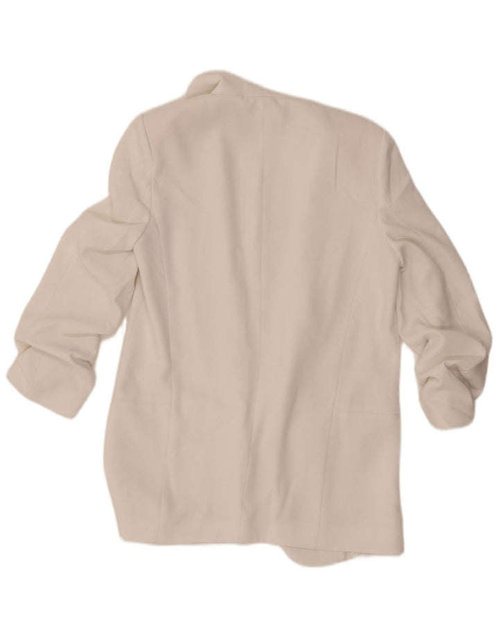 Zara ženska otvorena jakna s 3/4 rukavima UK 10 Mala bijela