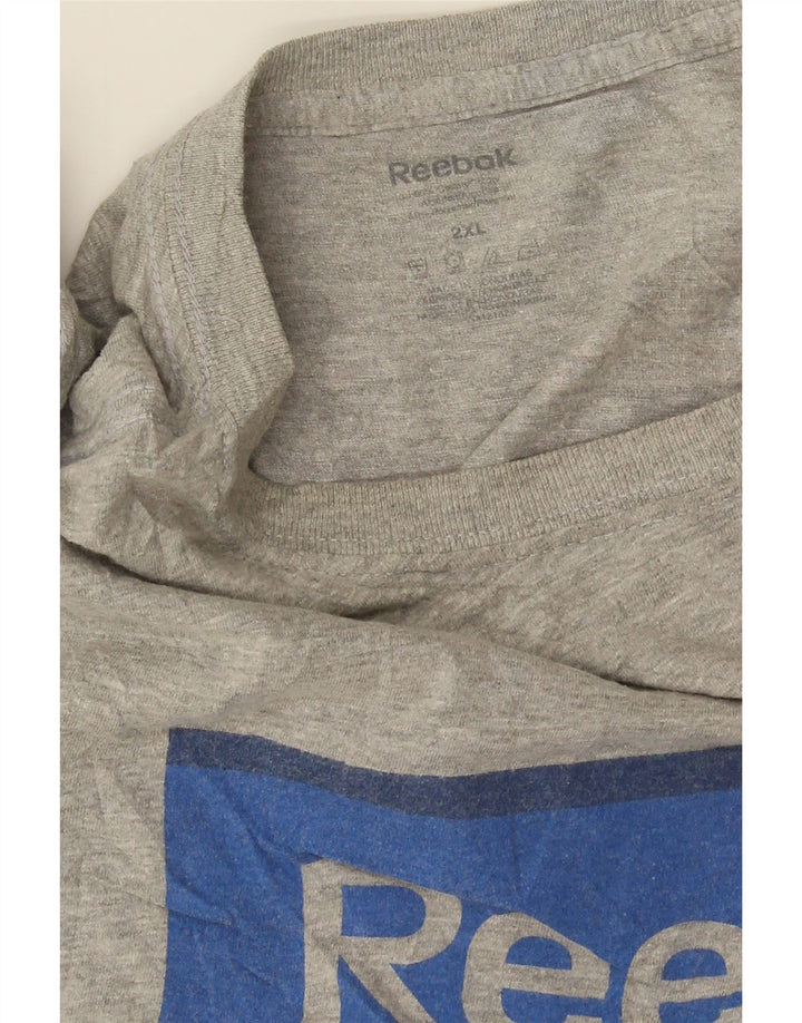 REEBOK Muška majica kratkih rukava s grafičkim motivima 2XL siva s pjegama