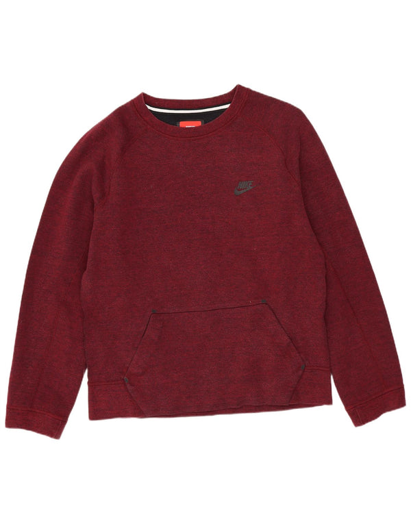 Nike ženska majica prekomjerne veličine UK 10 Small Maroon Cotton