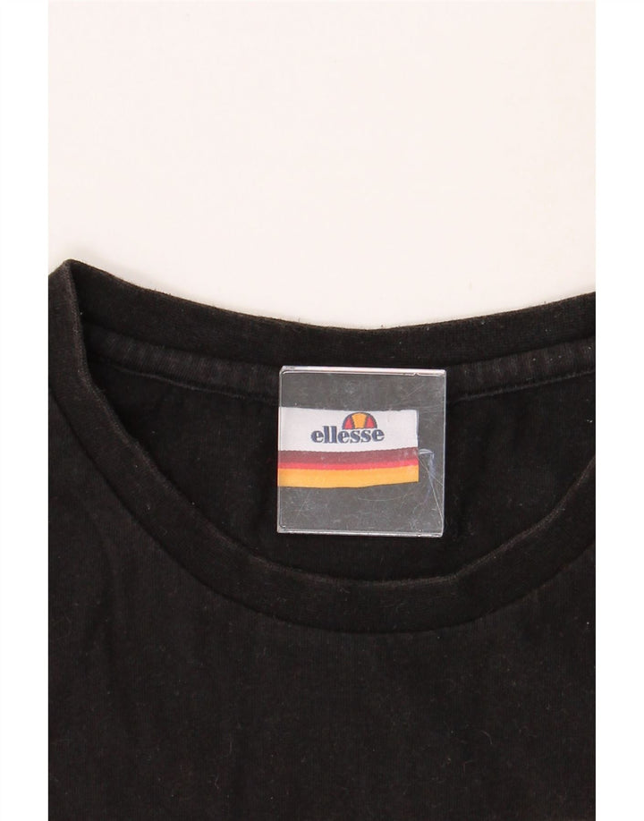ELLESSE Mens Graphic T-Shirt Top Small Black Cotton Vintage Ellesse and Second-Hand Ellesse from Messina Hembry 
