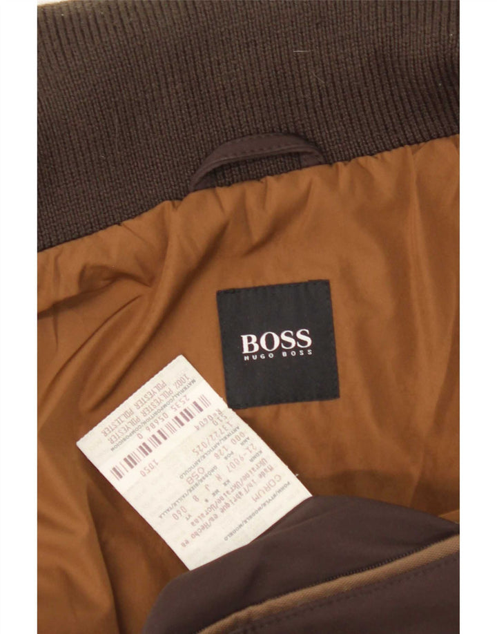 Muška pomoćna jakna Hugo Boss EU 58 3XL smeđi poliester