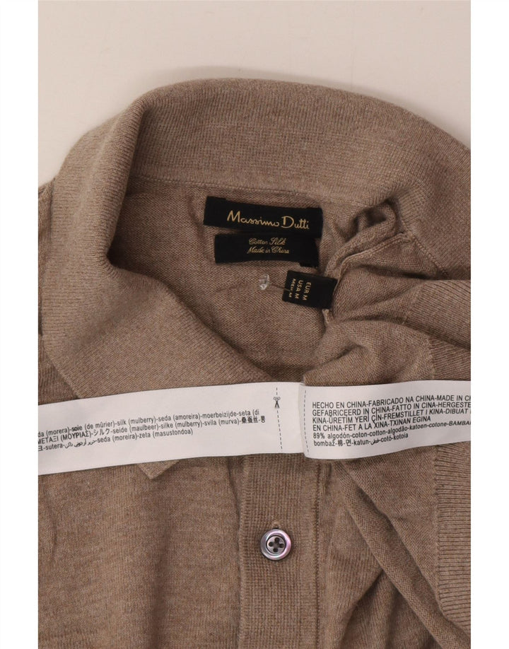 Massimo Dutti muški džemper s polo ovratnikom, srednji bež pamuk
