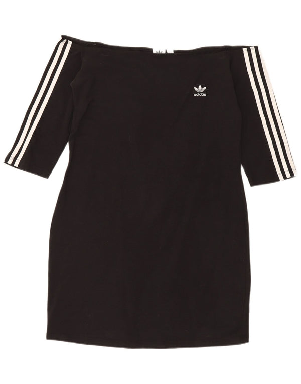 Adidas ženska haljina s otvorenim ramenima 3/4 rukava UK 18 XL Crna pamučna sportska
