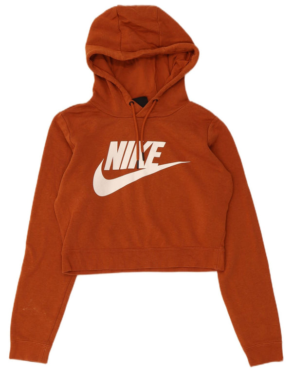 Nike Ženska skraćena majica s kapuljačom UK 6 XS, smeđi pamuk