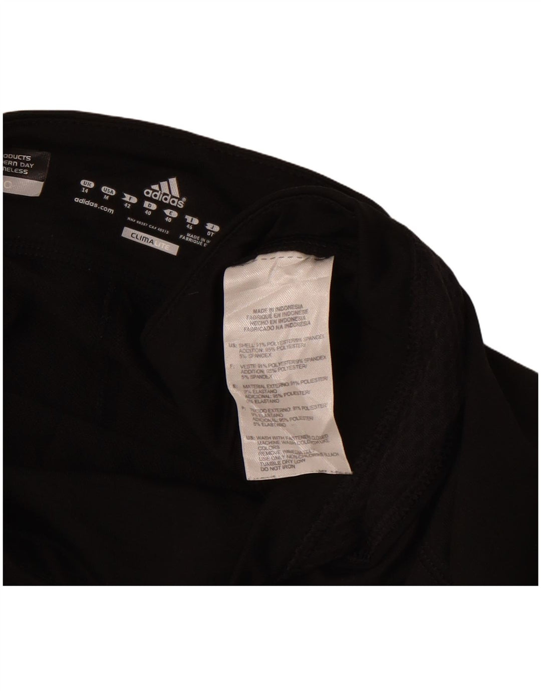 ADIDAS Womens Climalite Capri Leggings UK 14 Medium Black Polyester
