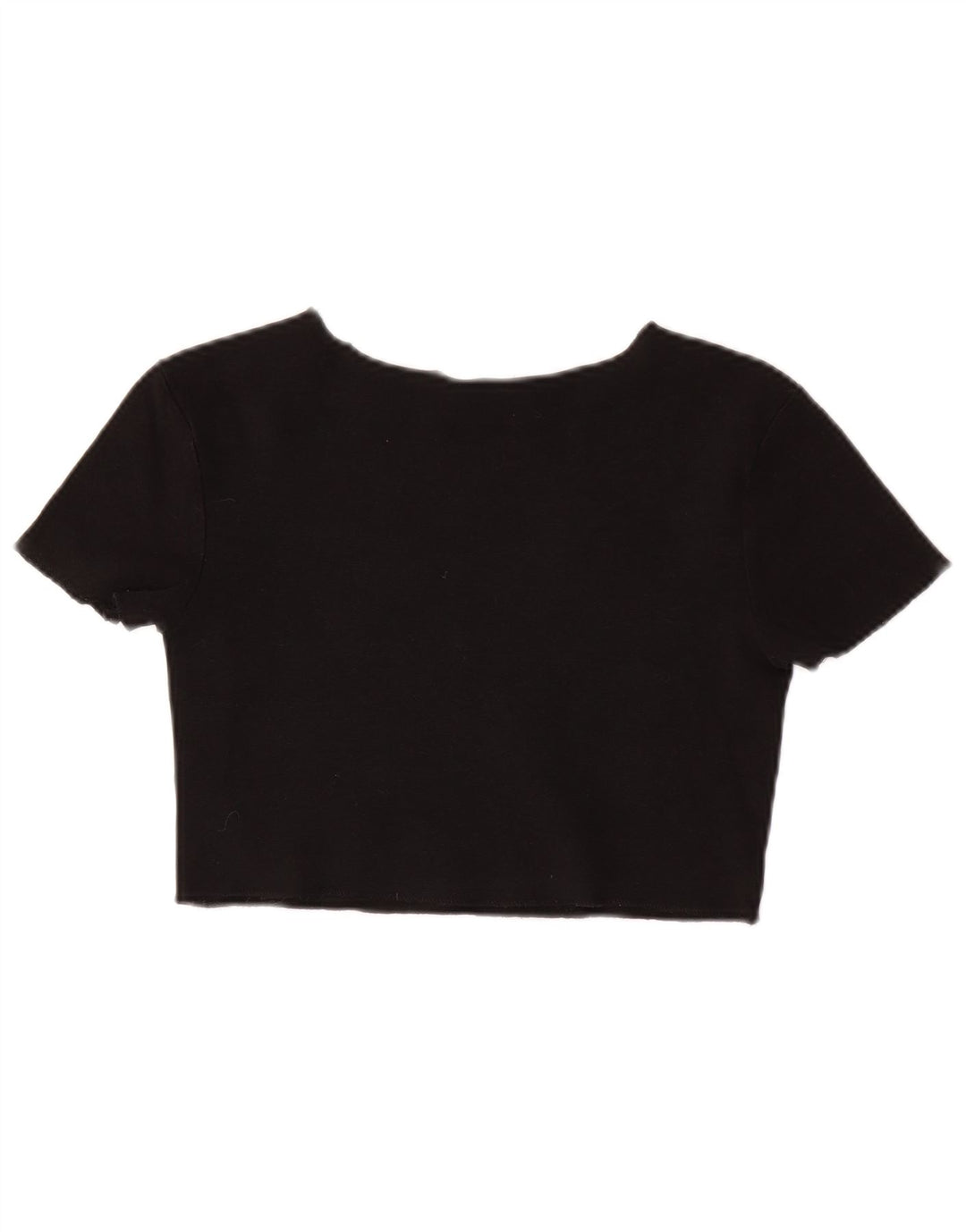 ZARA Womens Crop Blouse Top UK 12 Medium Black Cotton