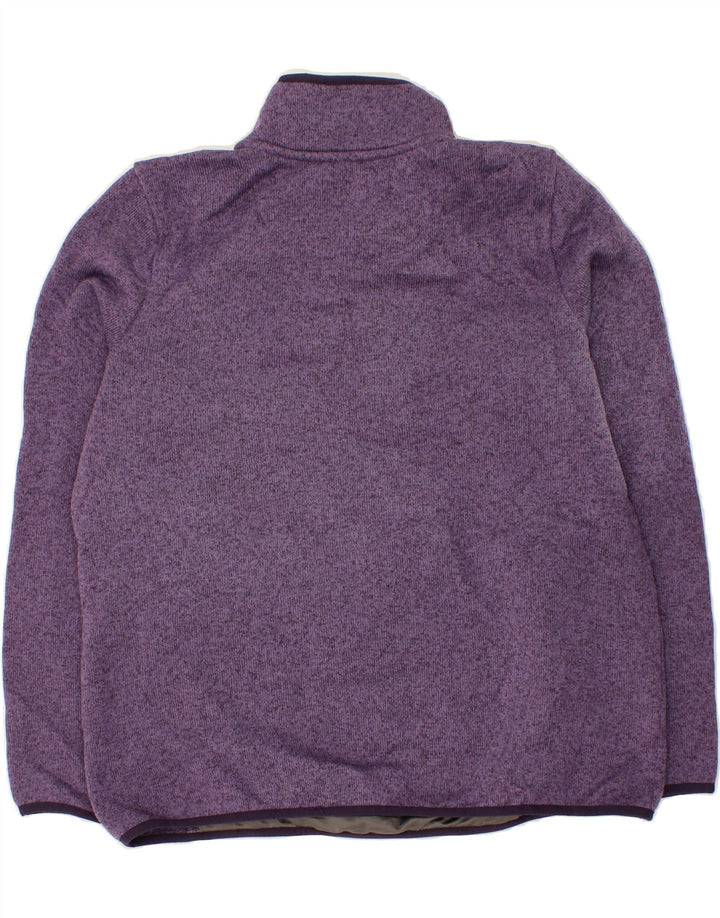 L.L.BEAN Womens Button Neck Sweatshirt Jumper UK 18 XL Purple Polyester Vintage L.L.Bean and Second-Hand L.L.Bean from Messina Hembry 
