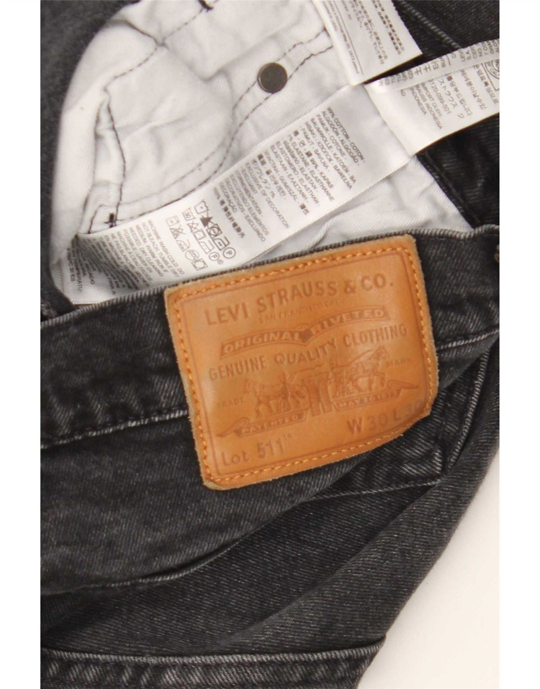 Levi's muške uske traperice W30 L30 crni pamuk