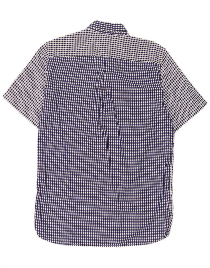 Fred Perry muška košulja kratkih rukava, mali plavi karirani pamuk