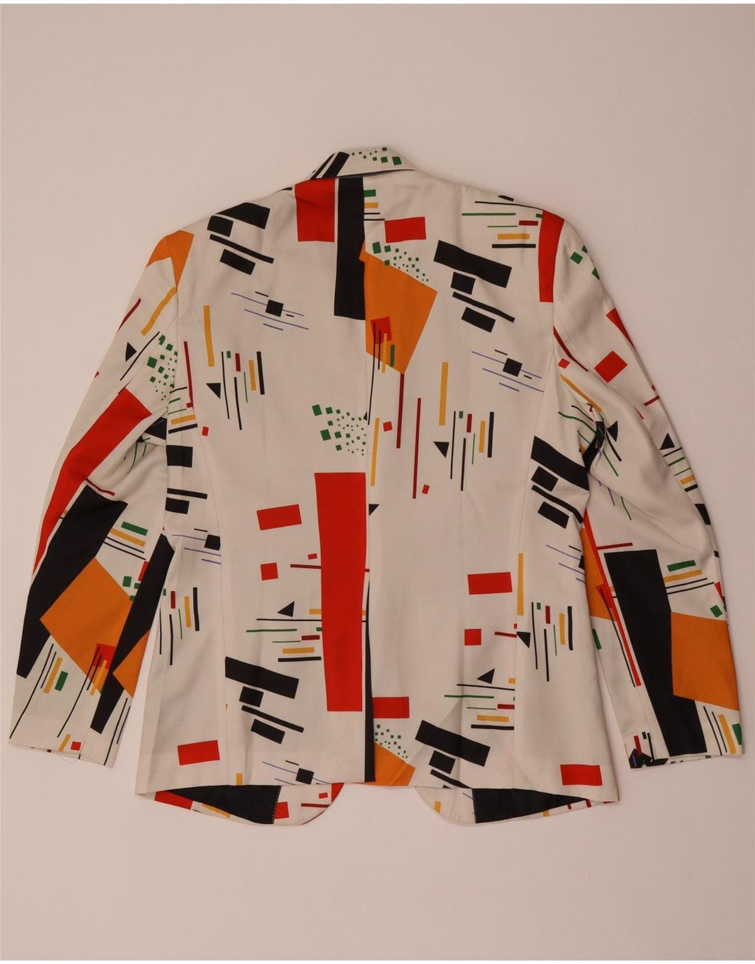 Vintage muški sako s jednim gumbom UK 40 veliki bijeli geometrijski