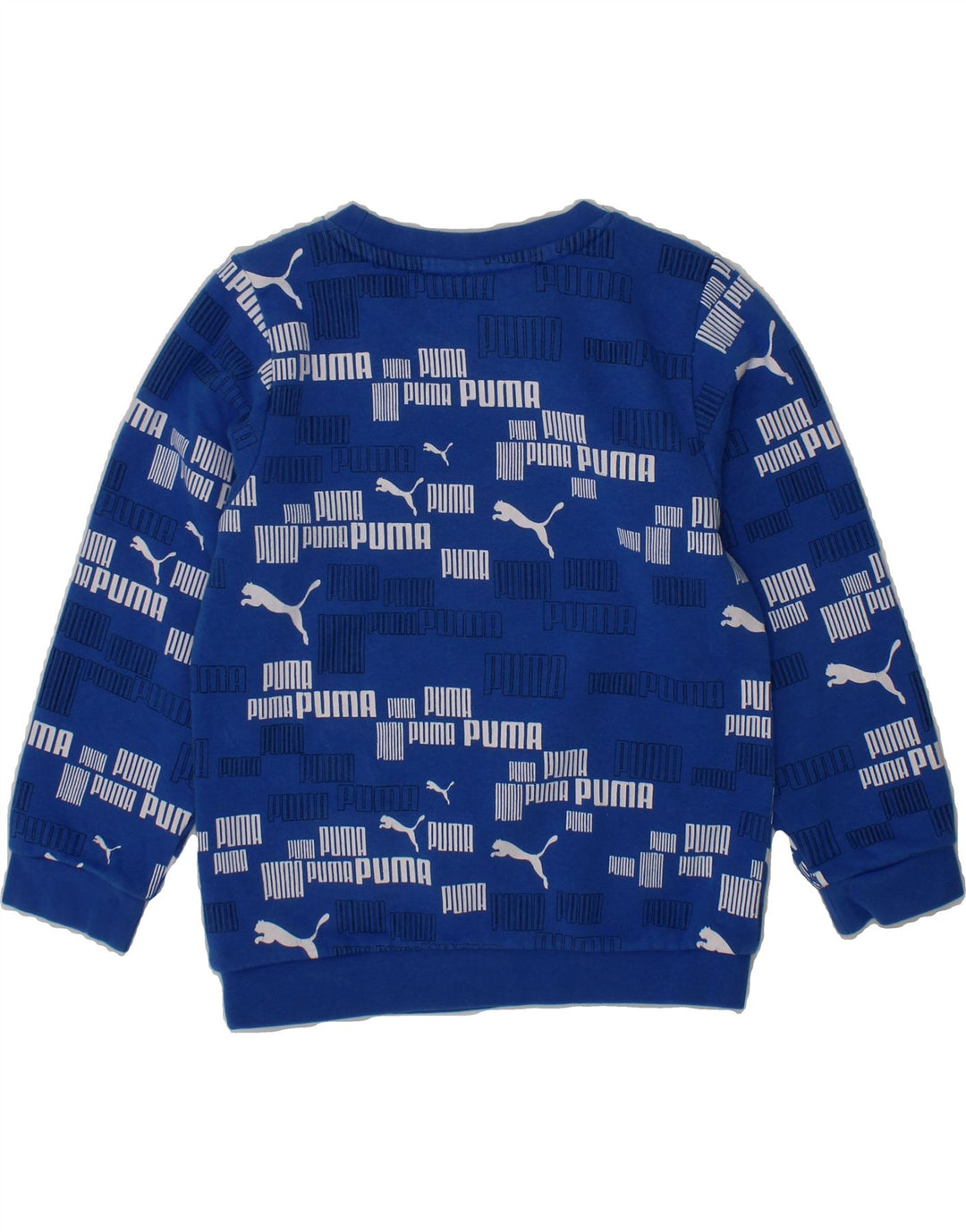 PUMA Boys Graphic Sweatshirt Jumper 2-3 Years Blue Cotton Vintage Puma and Second-Hand Puma from Messina Hembry 