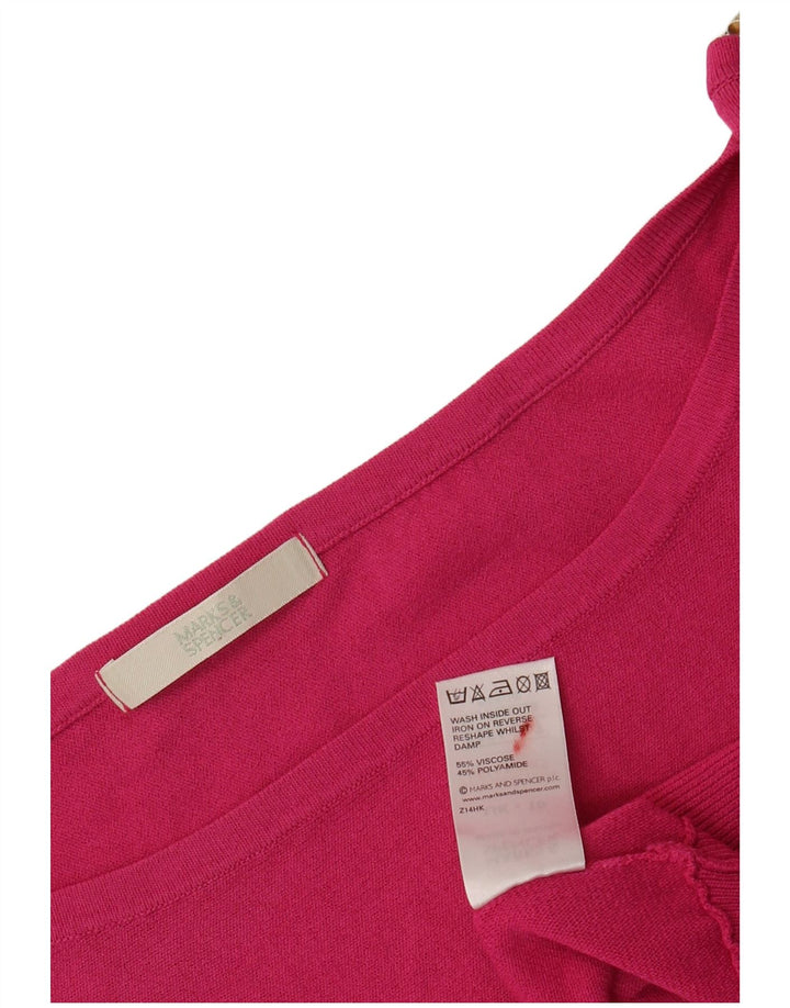 Marks & Spencer ženski gornji dio bluze s otvorenim ramenima UK 10 Small Pink