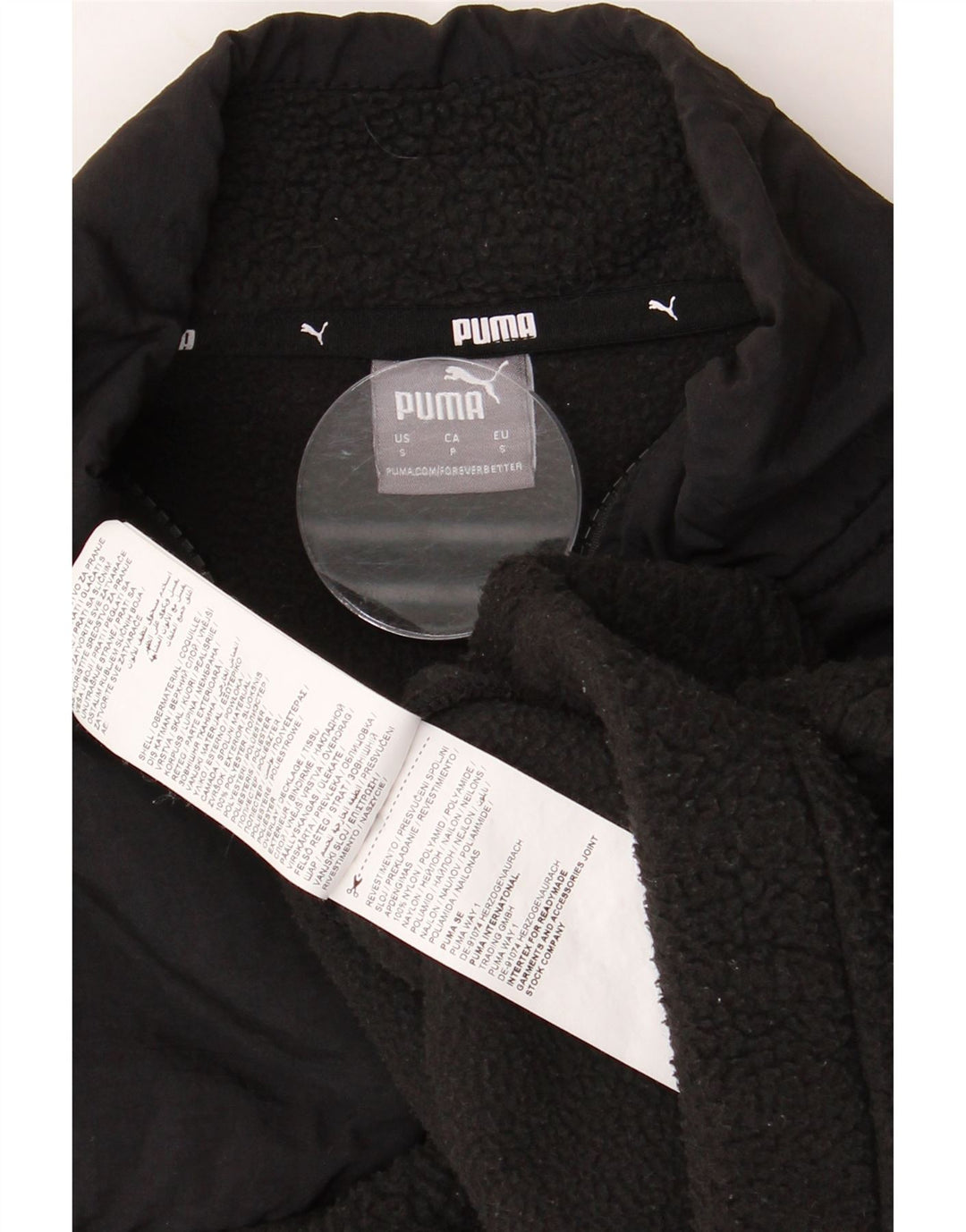 PUMA kratki ženski džemper od flisa s patentnim izrezom UK 10, mali, crni