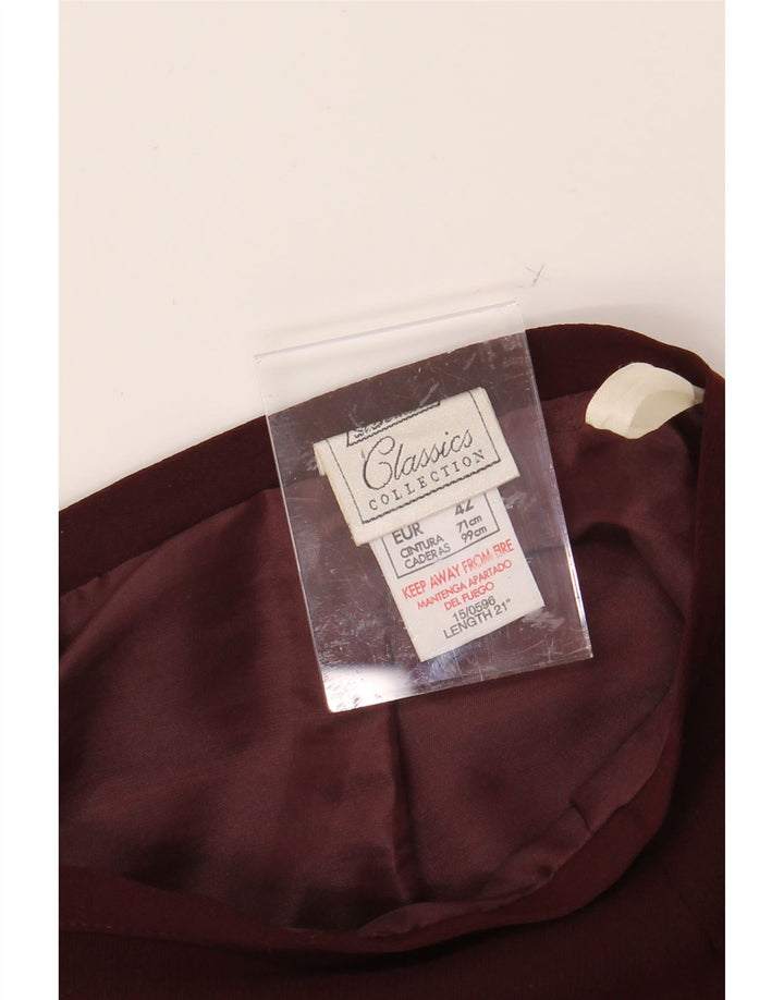 ST. BERNARD Womens Pencil Skirt EU 42 Large W32 Burgundy Polyester Vintage St. Bernard and Second-Hand St. Bernard from Messina Hembry 