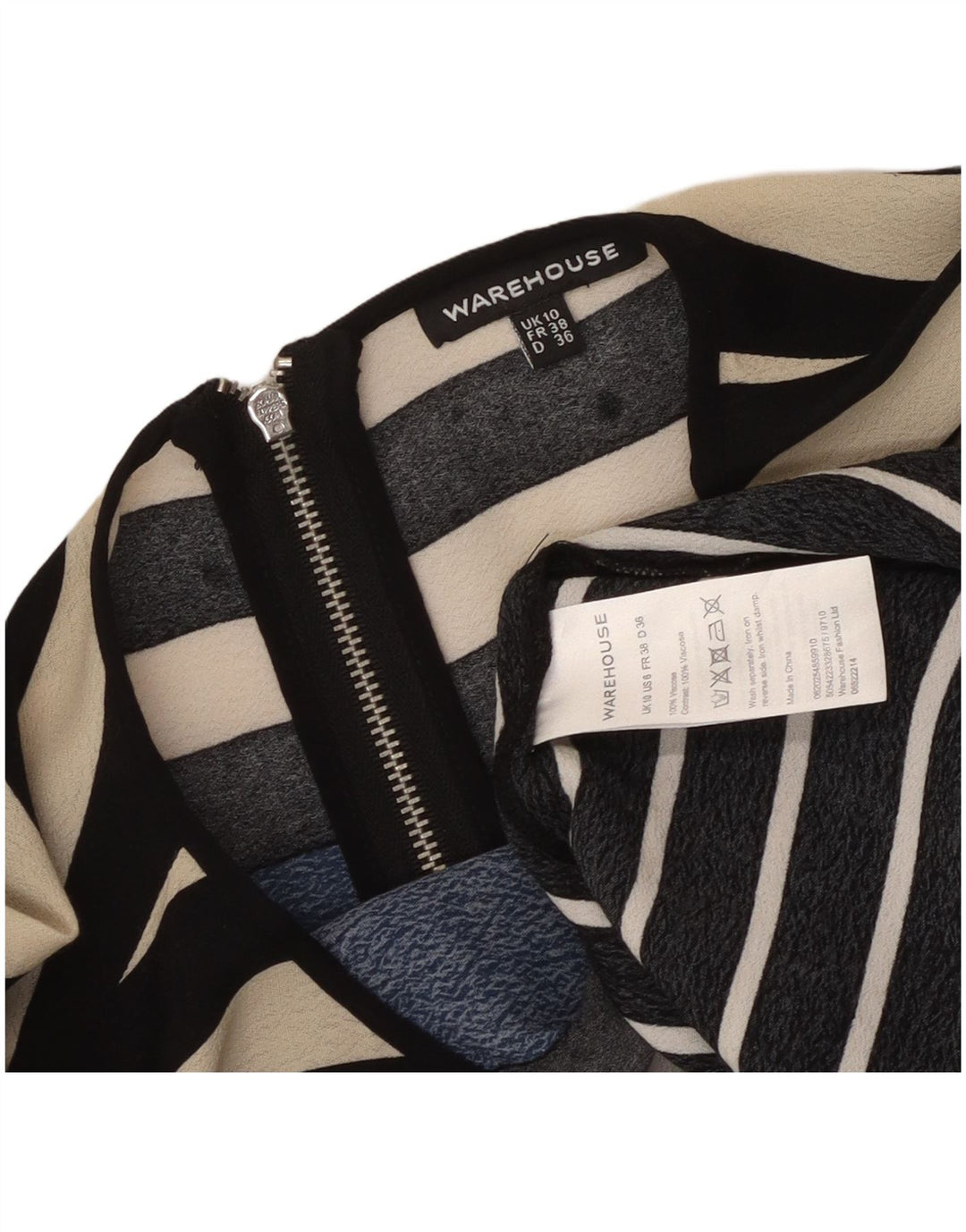 WAREHOUSE Ženska prekomjerna haljina UK 10 Mala višebojna geometrijska