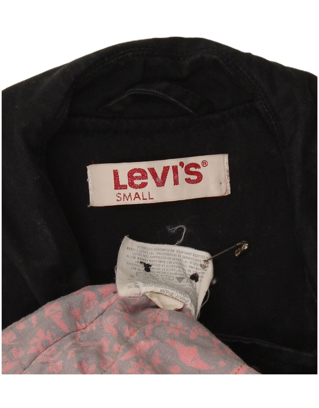 LEVI'S ženski graškasti kaput UK 10 Mali crni pamuk