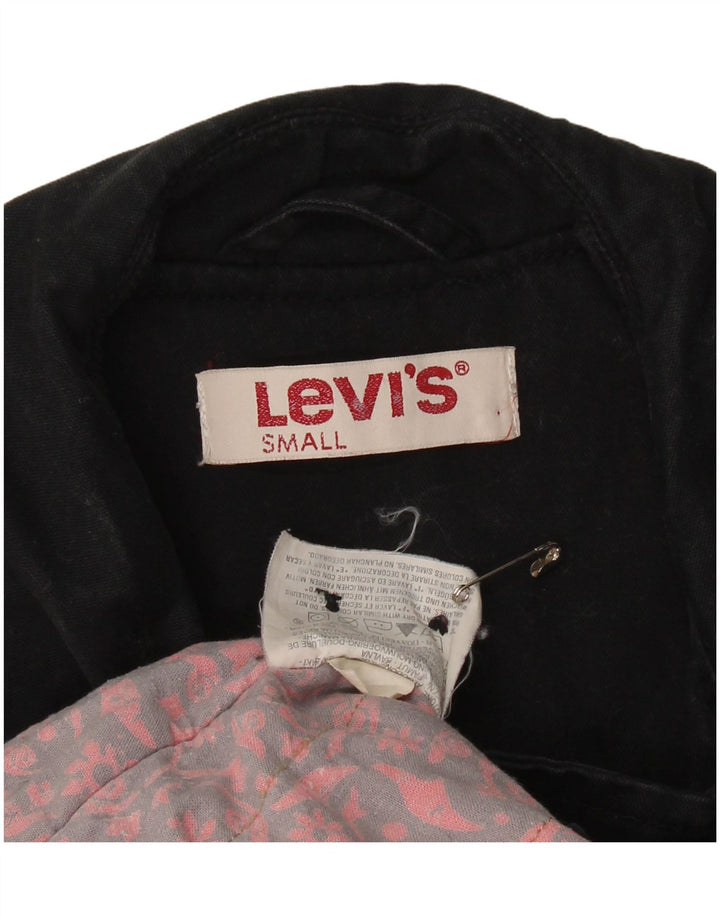 LEVI'S ženski graškasti kaput UK 10 Mali crni pamuk