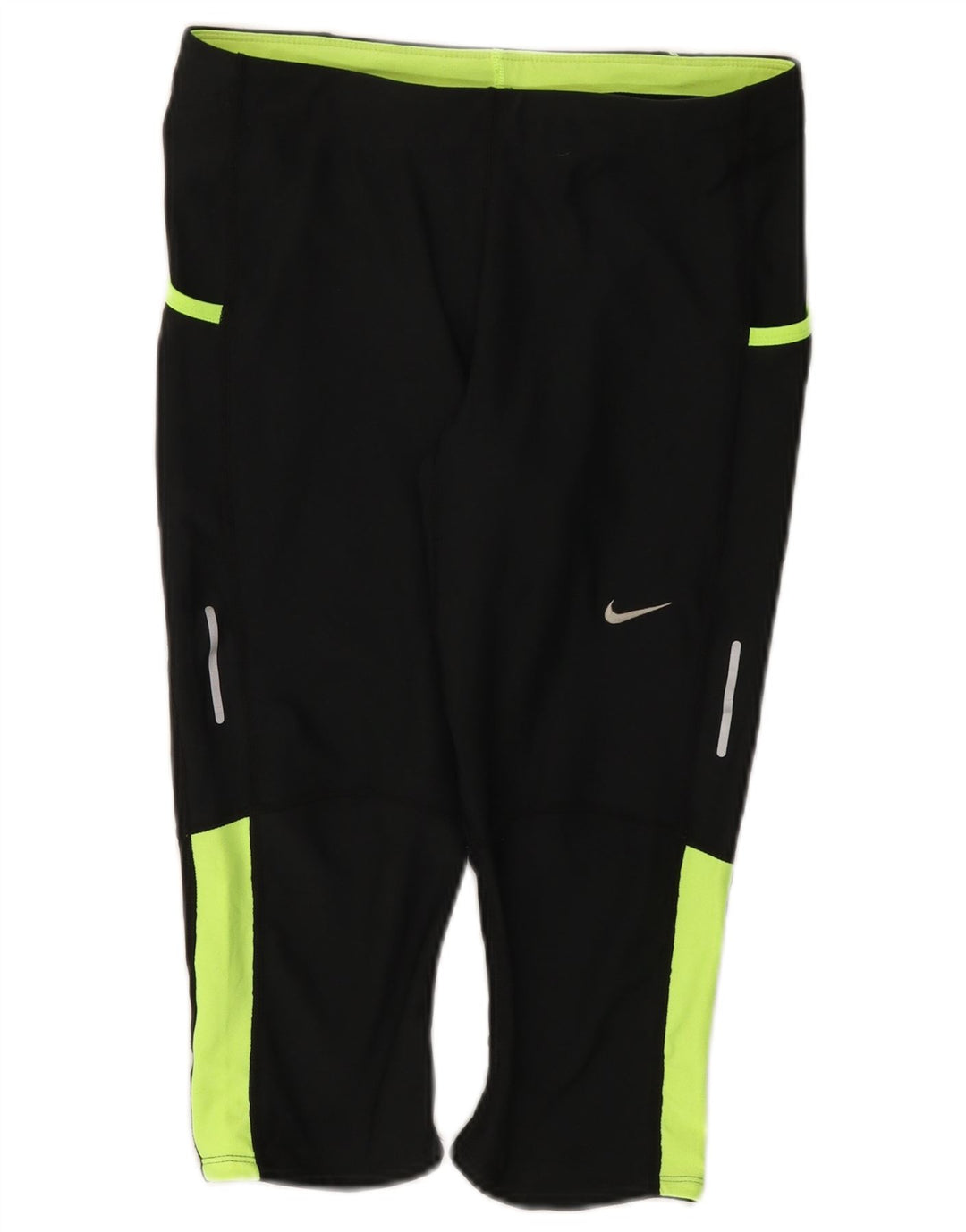 Nike Ženske Dri Fit Capri Leggings UK 12 Medium Black Colourblock Poliester