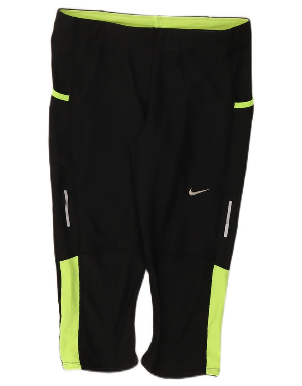 Nike Ženske Dri Fit Capri Leggings UK 12 Medium Black Colourblock Poliester
