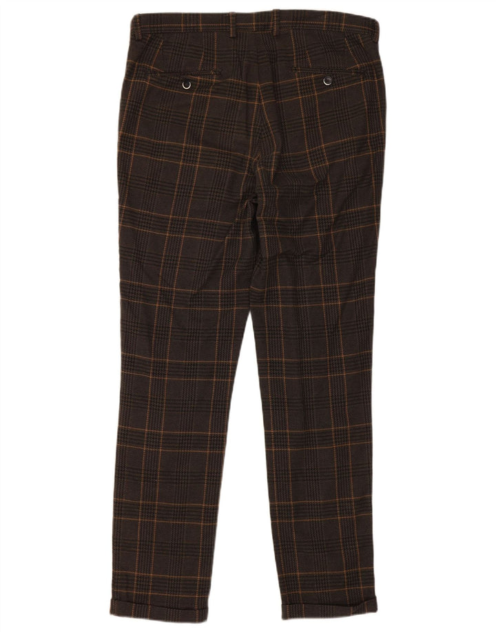 Sisley muške uske chino hlače IT 48 Srednje W34 L31 Smeđe Houndstooth