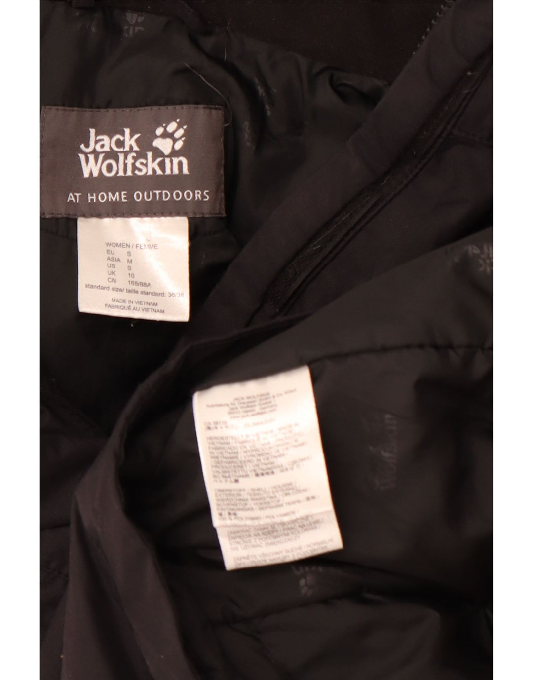 JACK WOLFSKIN Ženska vjetrovka s kapuljačom UK 10 Mala crna poliamidna