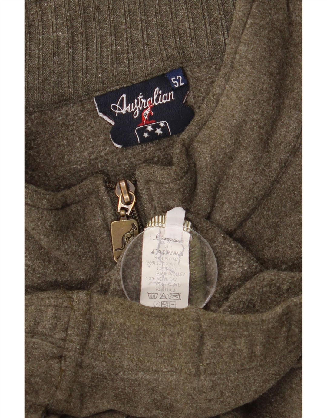 AUSTRALIAN L'ALPINA Muška trenirka Gornja jakna IT 52 Large kaki pamuk