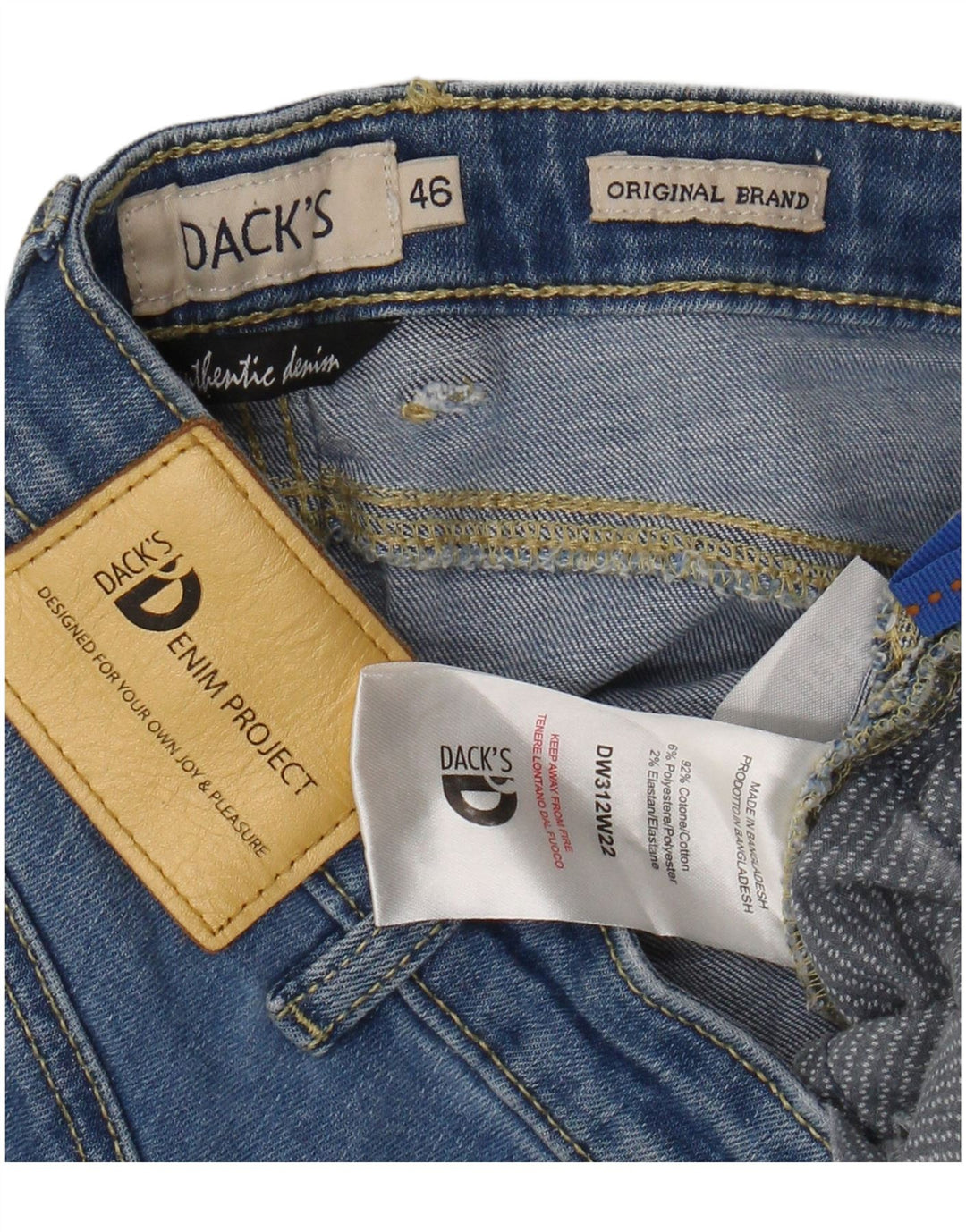 Dack's muške skraćene uske traperice EU 46 male W30 L26 plavi pamuk