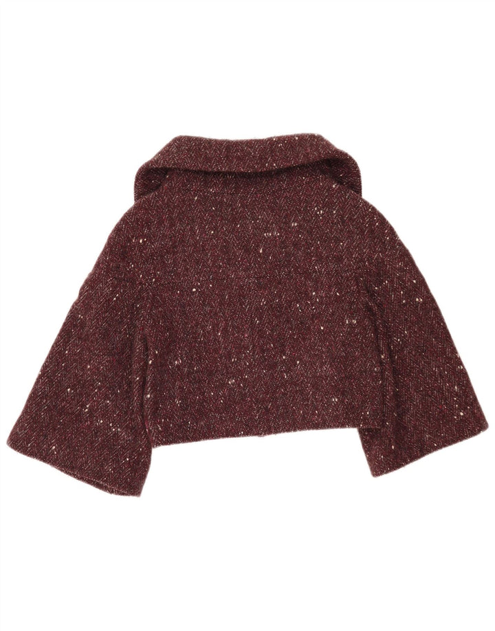 Benetton ženski bolero sako IT 42 srednje bordo boje s flekama od vune
