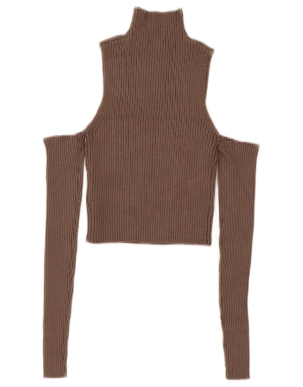 Zara ženski džemper s otvorenim ramenima i kornjačičastim izrezom UK 8, mali sivi