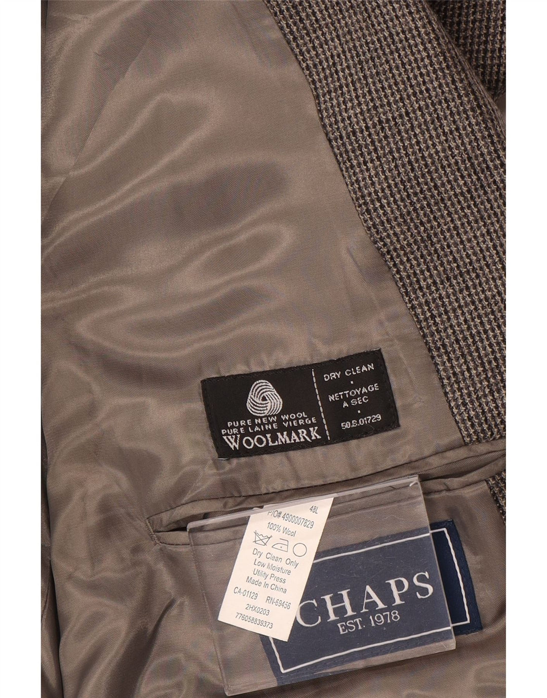 Chaps muška jakna sa 2 gumba UK 48 3XL siva vuna