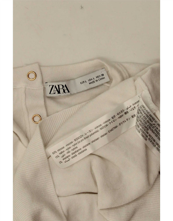 Zara ženski gornji dio bluze UK 14 Velika bijela viskoza
