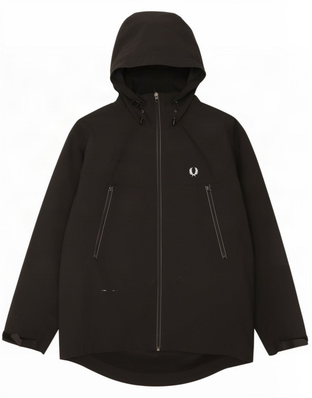 Muška kišna jakna s kapuljačom Fred Perry UK 38 Srednji crni najlon