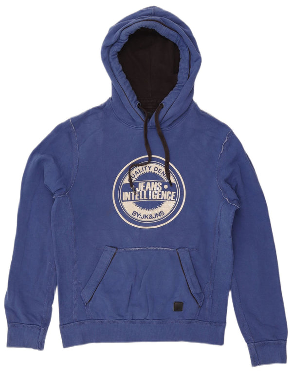 JACK & JONES Muška majica s kapuljačom s kapuljačom, mali plavi pamuk