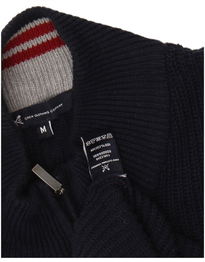 CREW CLOTHING Ženski pulover s izrezom i patentnim zatvaračem UK 14 Srednje tamnoplavi pamuk