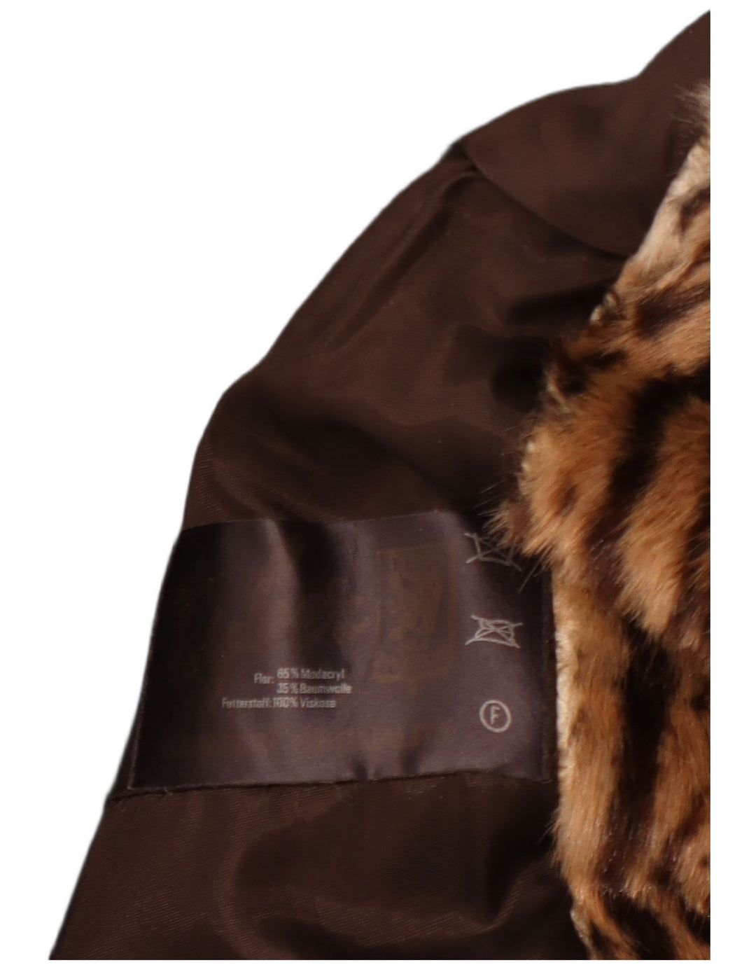 VINTAGE ženska jakna od umjetnog krzna EU 40 Srednje smeđa Modacryl životinjskog printa